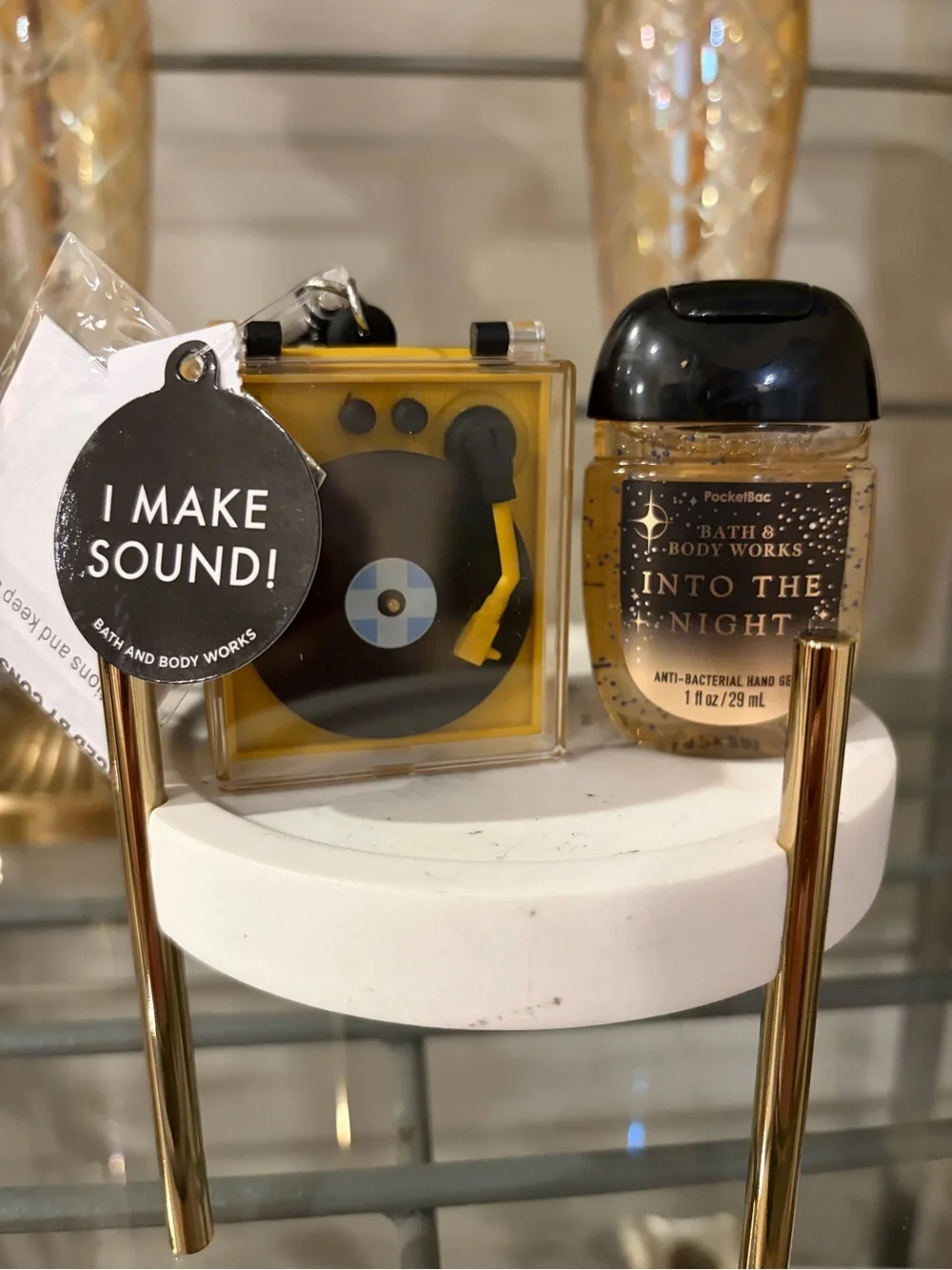 Bath & Body Works Yellow Musical Record Player PocketBac Holder & Bac NWT 2026